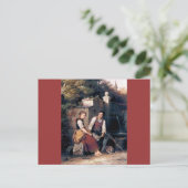 Medieval Love Man schilder romantisch Briefkaart (Staand voorkant)