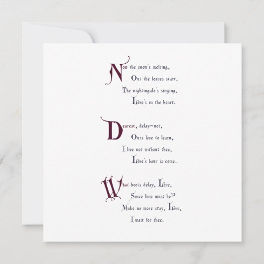 Medieval Love Poem Kaart