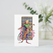 Medieval Mainstrel en Lute Briefkaart (Staand voorkant)