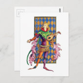 Medieval Mainstrel en Lute Briefkaart (Voorkant / Achterkant)