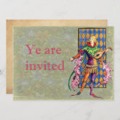 Medieval Mainstrel en Lute Kaart (Voorkant / Achterkant)