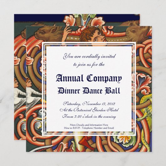 Medieval Manuscript Elegant Dancing Nobleman Kaart (Voorkant / Achterkant)