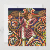 Medieval Manuscript Elegant Dancing Nobleman Kaart (Achterkant)