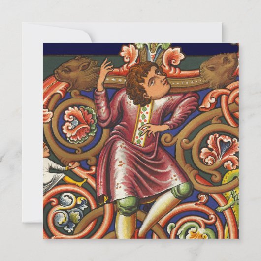 Medieval Manuscript Elegant Dancing Nobleman Kaart (Achterkant)