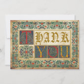 Medieval Manuscript Gothic Dank u Bedankkaart (Voorkant)