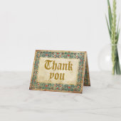 Medieval Manuscript Gothic Dank u Bedankkaart (Voorkant)