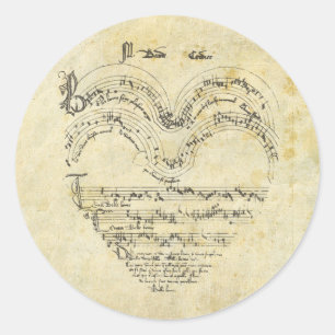 Medieval Manuscript Heart Ronde Sticker