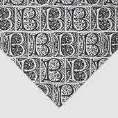 Medieval Manuscript Illuminated Letter B Monogram Tissuepapier (Detail)