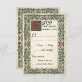 Medieval Manuscript RSVP-kaart RSVP Kaartje (Voorkant / Achterkant)