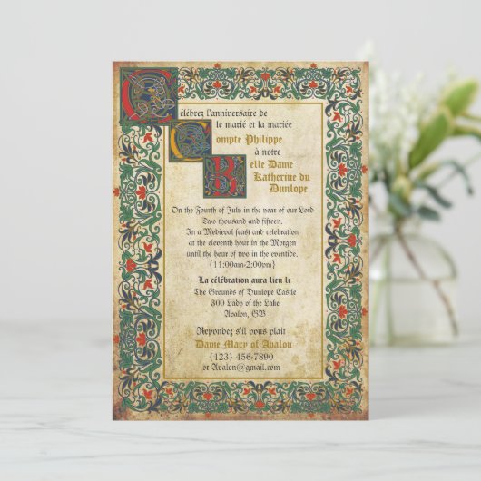 Medieval Manuscript Weddenschap Kaart (Staand voorkant)