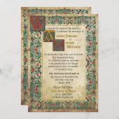 Medieval Manuscript Weddenschap Kaart (Voorkant / Achterkant)