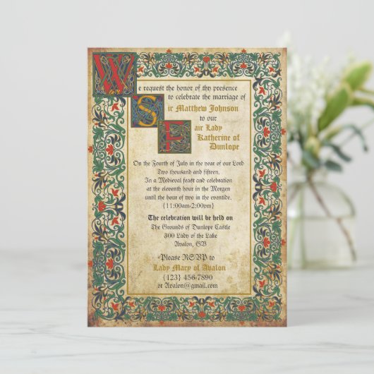 Medieval Manuscript Weddenschap Kaart (Staand voorkant)