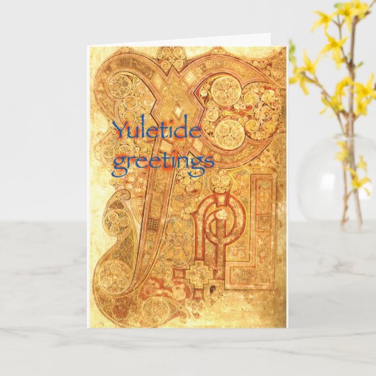 Medieval manuscript Yuletide Kaart (Gele Bloem)