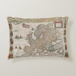 Medieval Map of Europe (door Willem Blaeu) Accent Kussen