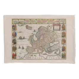 Medieval Map of Europe (door Willem Blaeu) Kussensloop