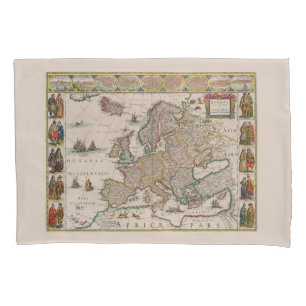 Medieval Map of Europe (door Willem Blaeu) Kussensloop