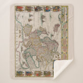 Medieval Map of Europe (door Willem Blaeu) Sherpa Deken (Voorkant)