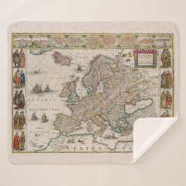 Medieval Map of Europe (door Willem Blaeu) Sherpa Deken