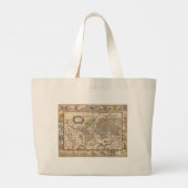 Medieval Map of the Known World (door Willem Blaeu Grote Tote Bag (Achterkant)