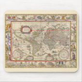 Medieval Map van de hele wereld (door Willem Blaeu Muismat (Voorkant)