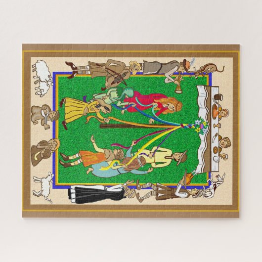Medieval Maypole dansende puzzel Legpuzzel (Horizontaal)