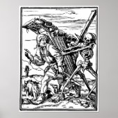 Medieval Memento Mori Engraving Poster (Voorkant)