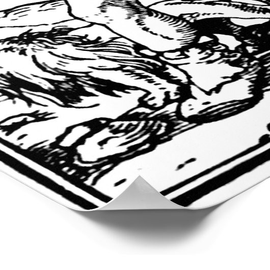 Medieval Memento Mori Engraving Poster (Hoek)