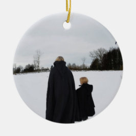 Medieval moeder en dochter keramisch ornament