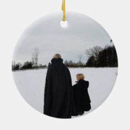 Medieval moeder en dochter keramisch ornament