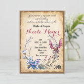 Medieval moeder van Dragon 30th Birthday Invitatio Kaart (Staand voorkant)