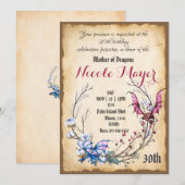 Medieval moeder van Dragon 30th Birthday Invitatio Kaart (Voorkant / Achterkant)