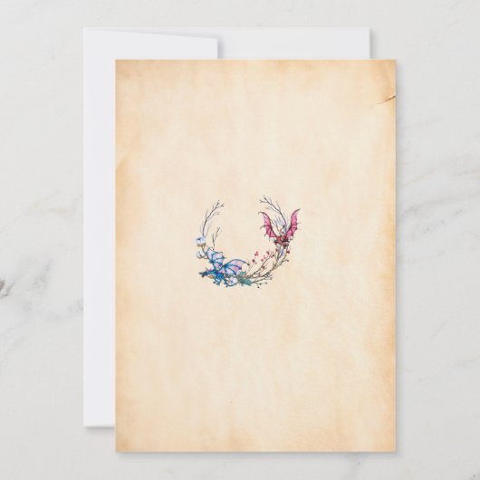 Medieval moeder van Dragon 40th Birthday Invitatio Kaart (Achterkant)