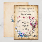 Medieval moeder van Dragon 60th Birthday Invitatio Kaart (Voorkant / Achterkant)