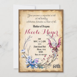 Medieval moeder van Dragon 60th Birthday Invitatio Kaart