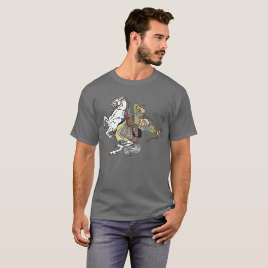 medieval Mongol-strijder T-Shirt (Voorkant volledig)