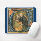 Medieval Monk Tasting Wine Mousepad Muismat (Met muis)