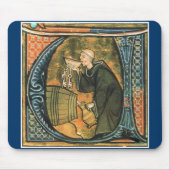 Medieval Monk Tasting Wine Mousepad Muismat (Voorkant)