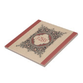 Medieval Monogram Celtic Knoopt  Floral Art Tegeltje (Zijkant)