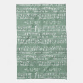 Medieval Music Manuscript Blauwgroen Groen Theedoek (Verticaal)