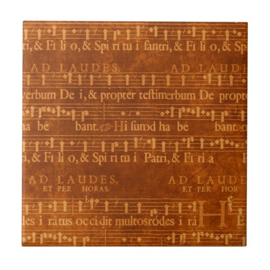 Medieval Music Manuscript, Rust Color Tegeltje (Voorkant)