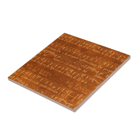 Medieval Music Manuscript, Rust Color Tegeltje (Zijkant)