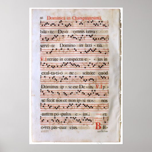 Medieval Music Score Poster (Voorkant)