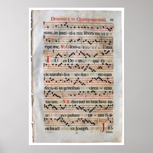 Medieval Music Score Poster (Voorkant)