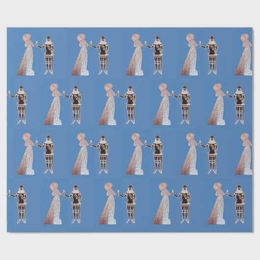 Medieval-nacht en dame cadeaupapier (Vlak)