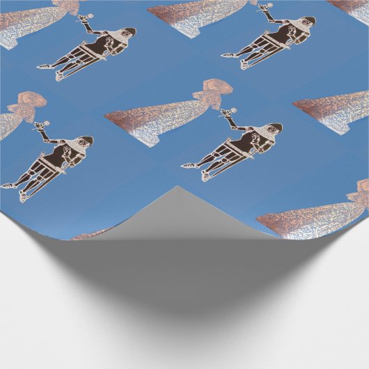 Medieval-nacht en dame cadeaupapier (Hoek)