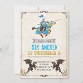 Medieval-nacht en dragon-verjaardagsfeest kaart (Voorkant)