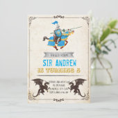 Medieval-nacht en dragon-verjaardagsfeest kaart (Staand voorkant)