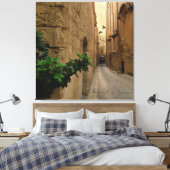 Medieval Narrow Street Tall Build and Coach Canvas Afdruk (Insitu (Slaapkamer))