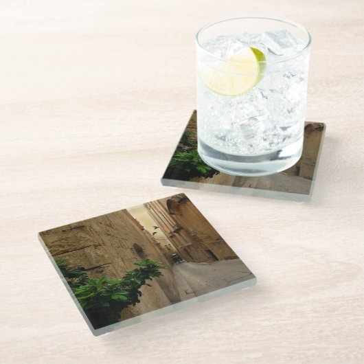 Medieval Narrow Street Tall Build and Coach Glazen Onderzetter (Schuin)