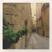 Medieval Narrow Street Tall Build and Coach Glazen Onderzetter (Voorkant)